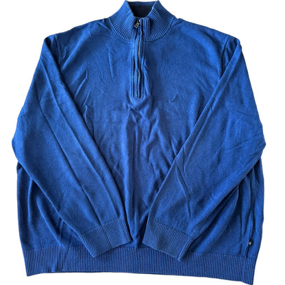 XXXL Nautica Blue Knitted 1/4 Zip Sweater