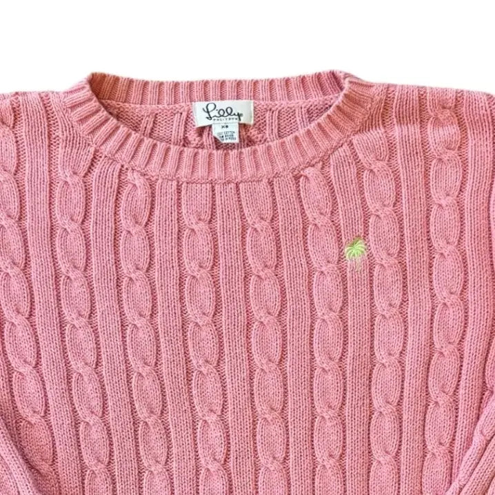 Womans Extra small Lilly Pulitzer Pink Cable Knit Top