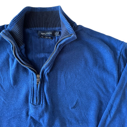 XXXL Nautica Blue Knitted 1/4 Zip Sweater