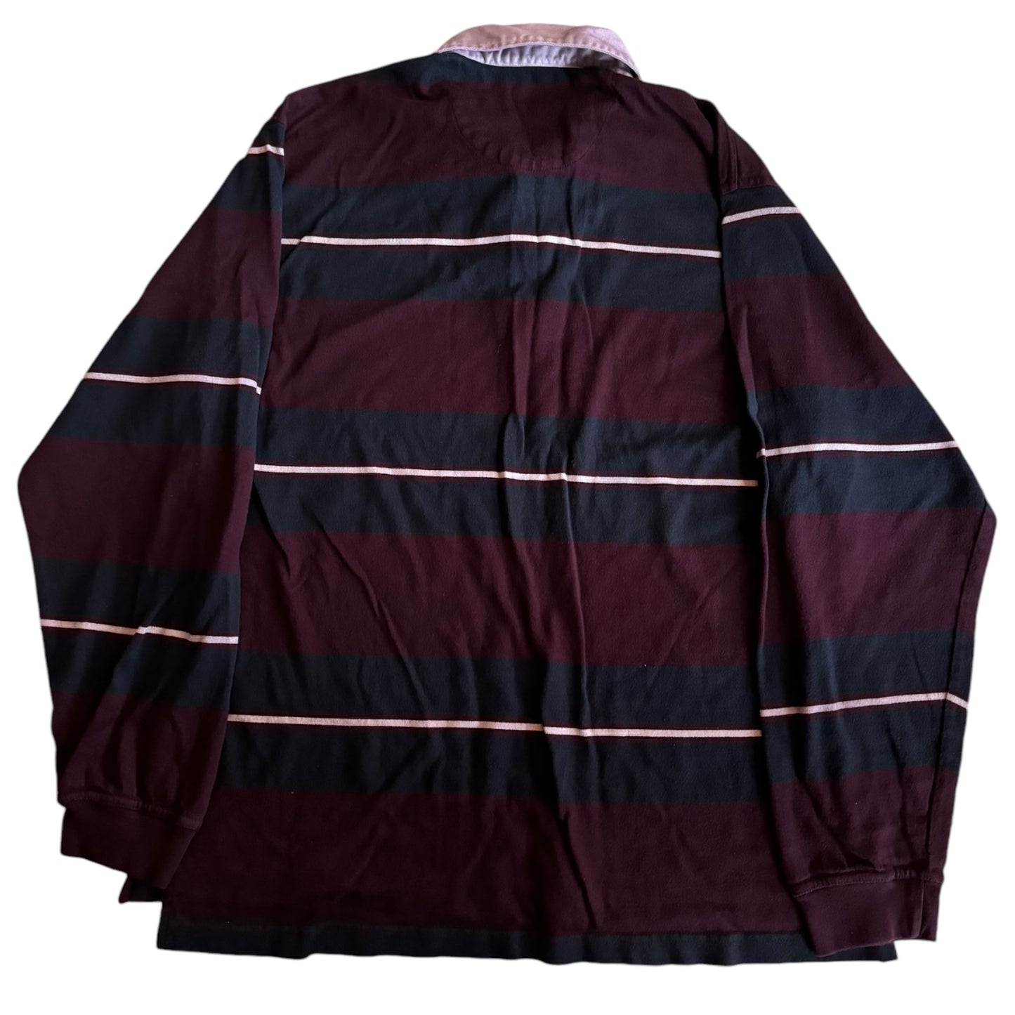 XL Arrow Burgundy Striped Rugby Shirt