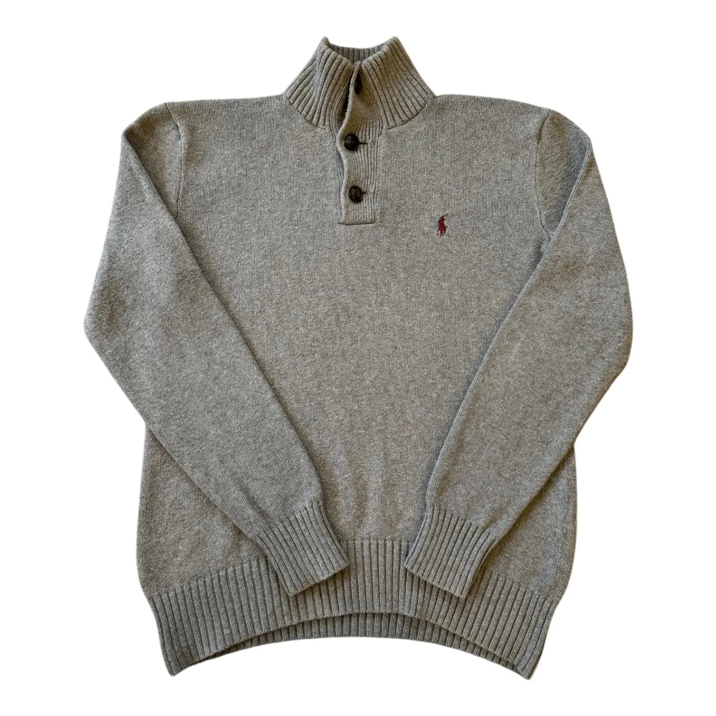 Extra small Ralph Lauren Grey 1/4 Button Knit