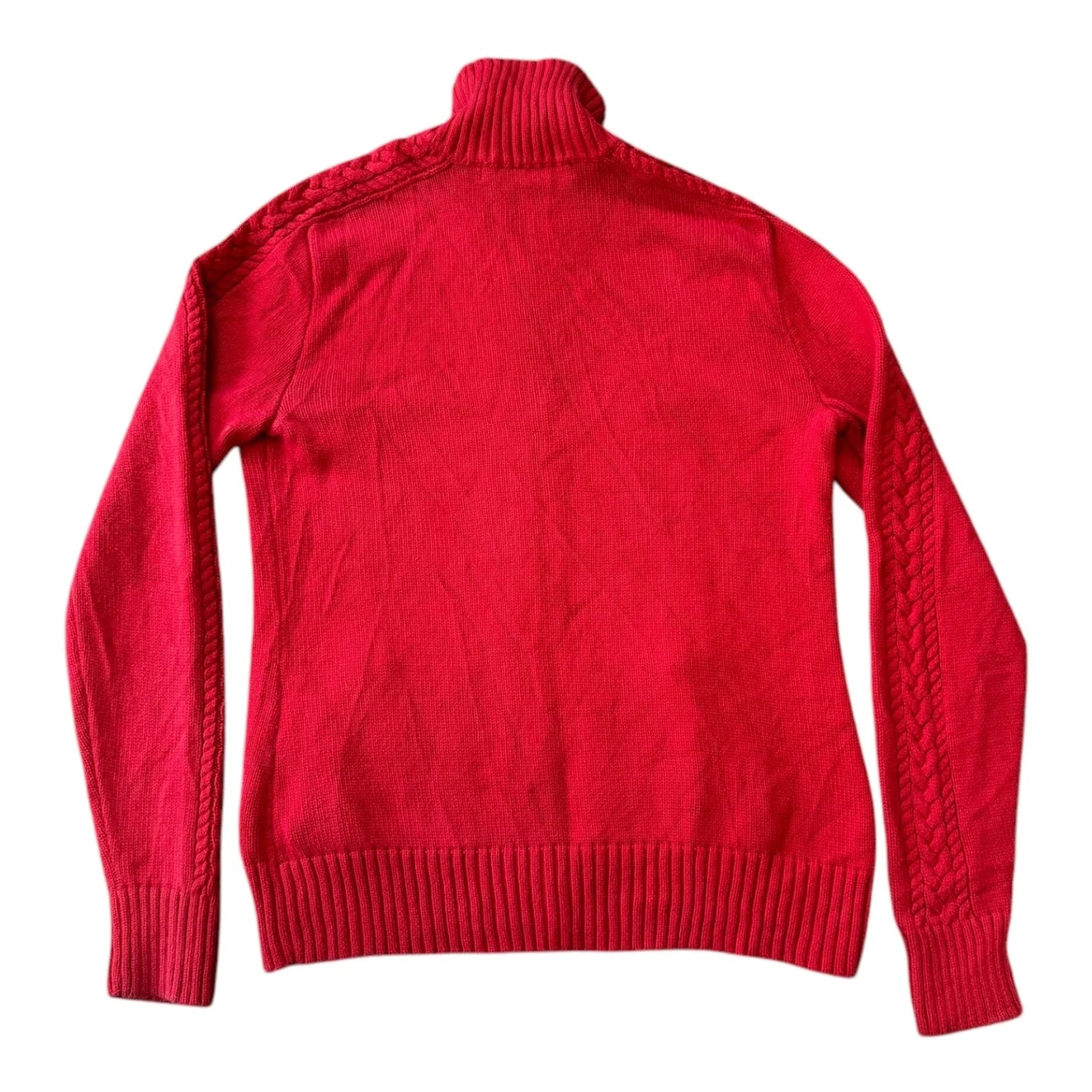 Womans Medium Ralph Lauren Red Full-Zip Knit