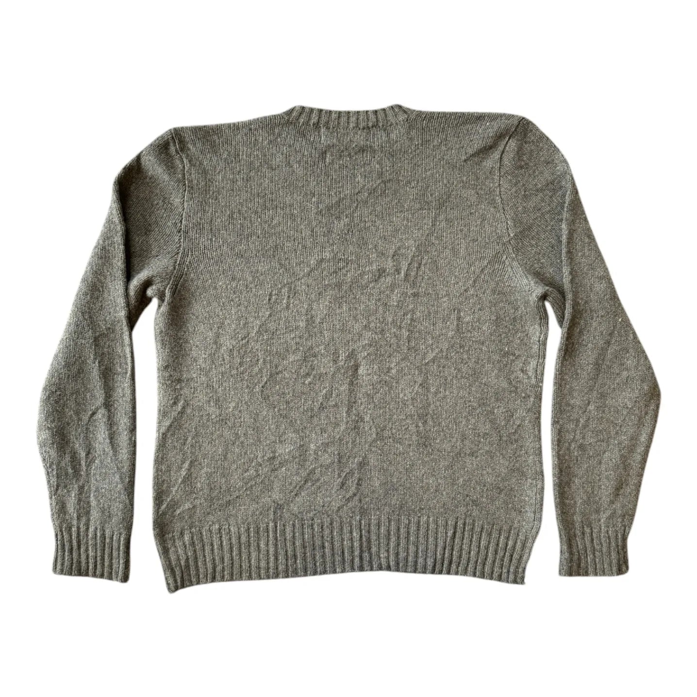 Large Ralph Lauren Grey Merino Wool Knitted Jumper