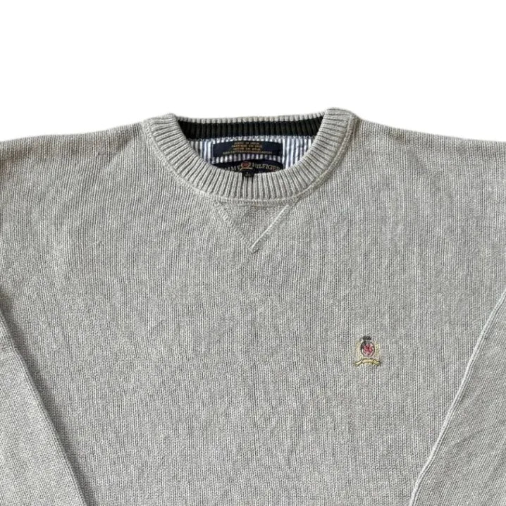 Large Tommy Hilfiger Grey Knitwear Top