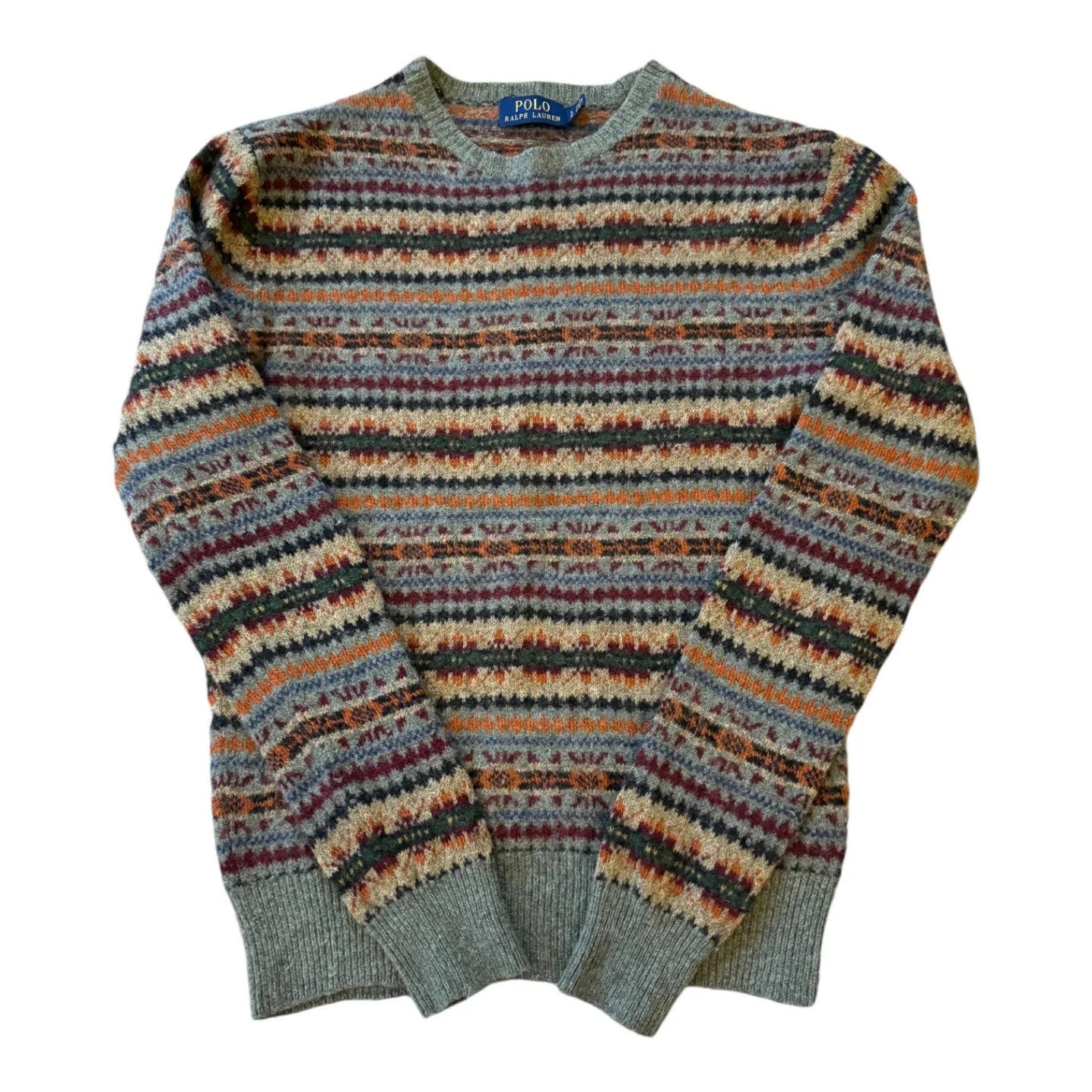 Small Ralph Lauren Brown Fair Isle Woollen Jumper