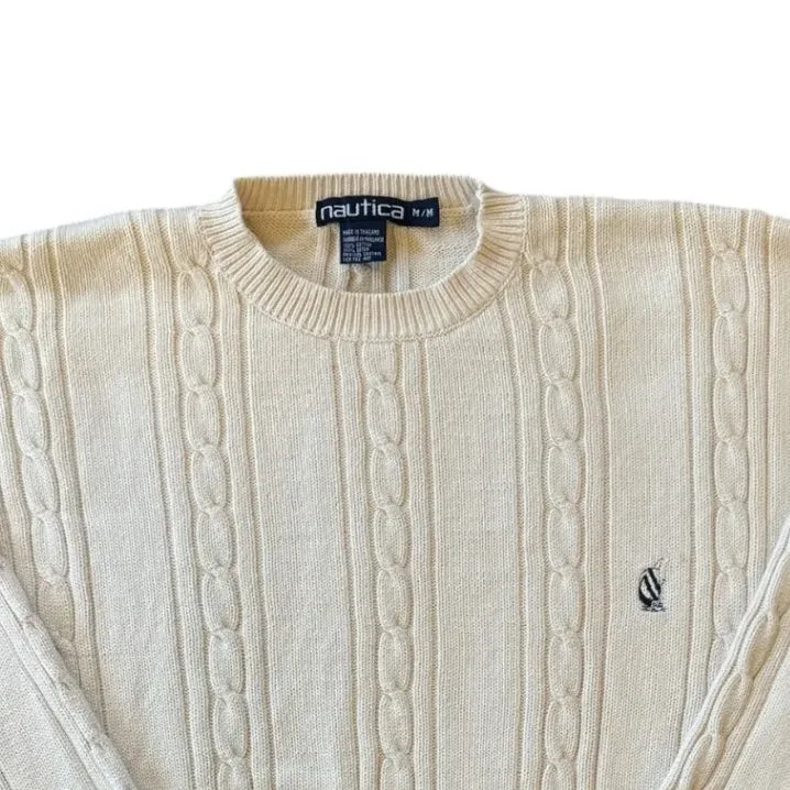 Medium Nautica Off-white Knitted Jumper Top