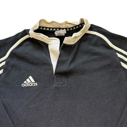 Large Adidas Black Rugby Shirt Top