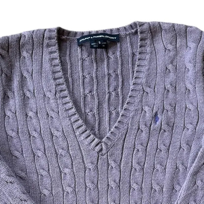 Womans Small Ralph Lauren Purple Cable Knit Top