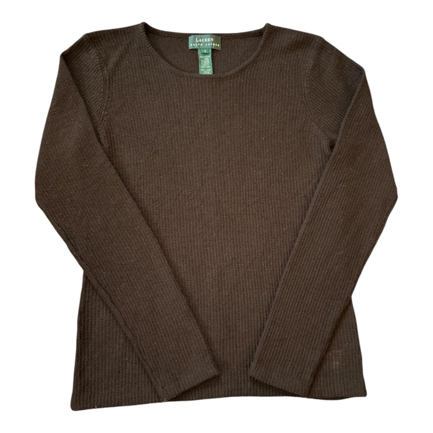 Small LAUREN RALPH LAUREN Merino Wool Brown Knitted Jumper