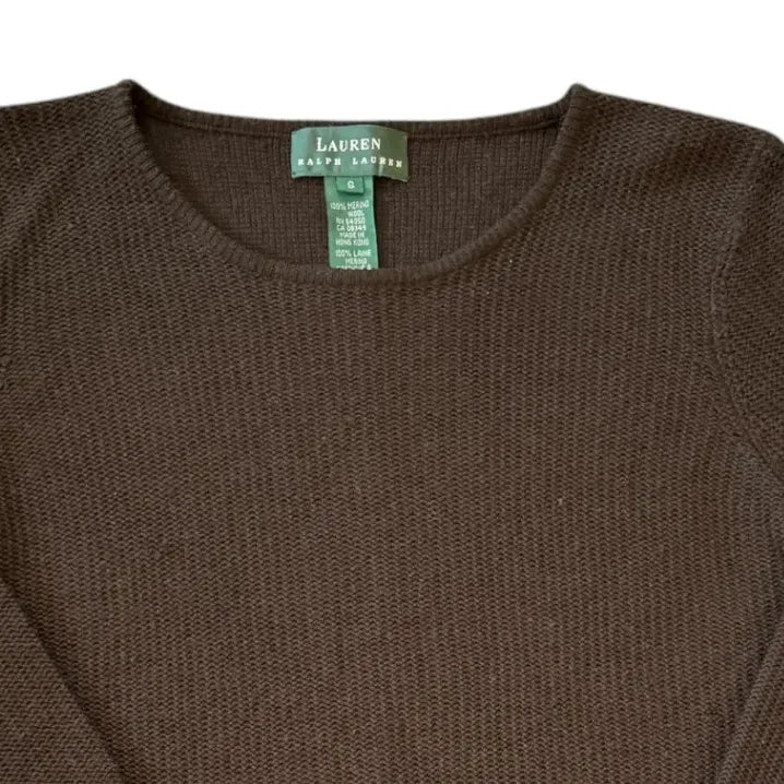 Small LAUREN RALPH LAUREN Merino Wool Brown Knitted Jumper