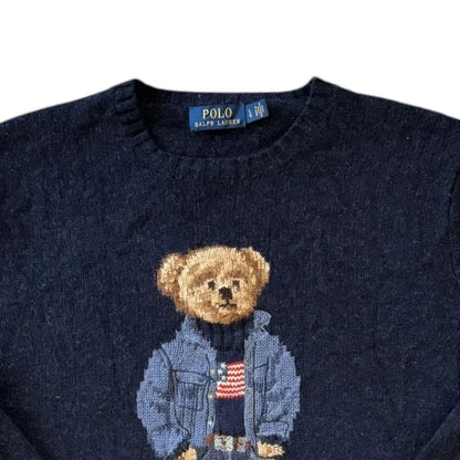 Large Ralph Lauren Navy Polo Bear Knit