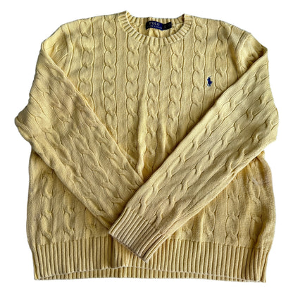 XL Polo Ralph Lauren Yellow Cable Knit Sweater