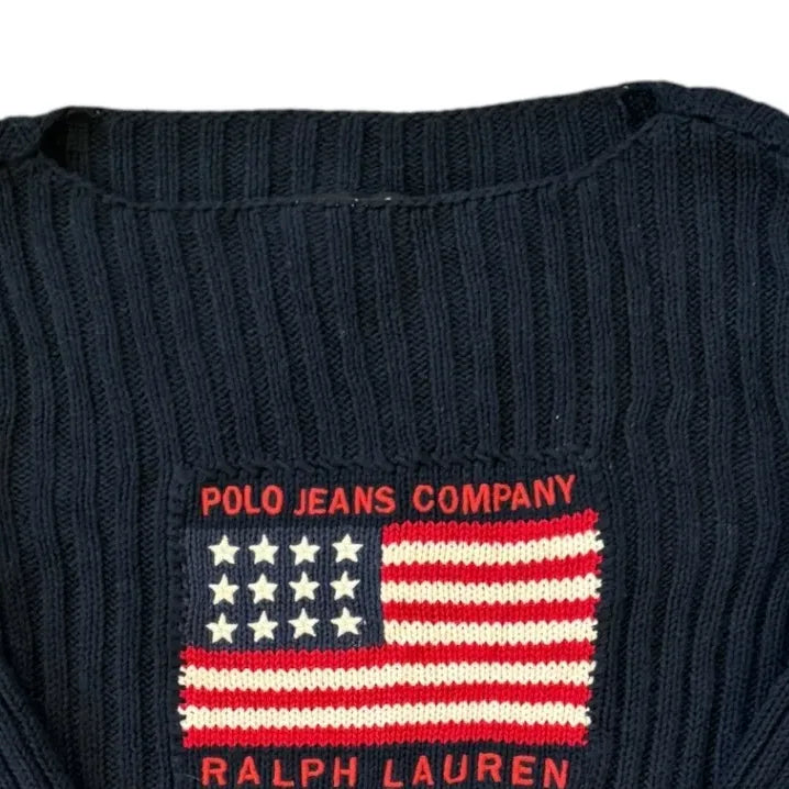 Womans Small Ralph Lauren Navy Flag Knit