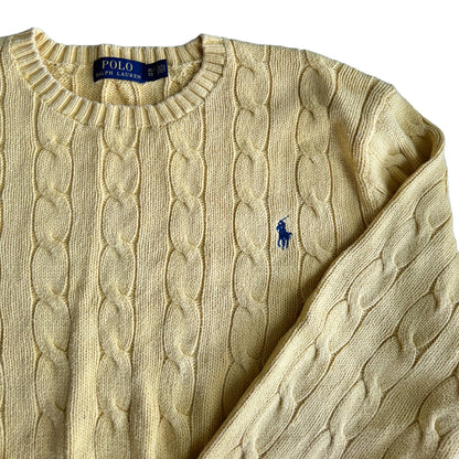 XL Polo Ralph Lauren Yellow Cable Knit Sweater