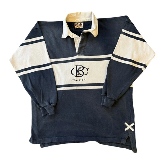 Medium Benetton Navy Rugby Shirt