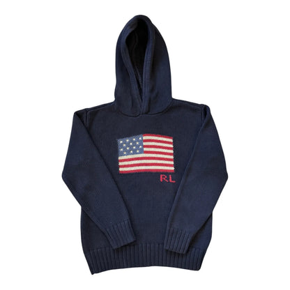 Aged 7 Ralph Lauren Navy USA Flag Hoodie