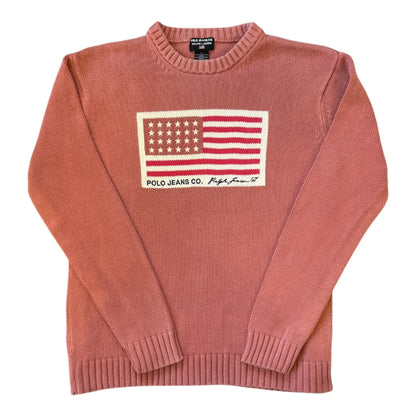 Large Ralph Lauren Red USA Flag Knitted Jumper