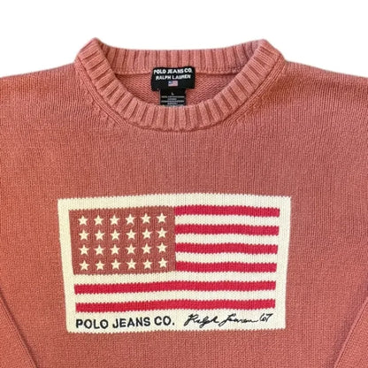 Large Ralph Lauren Red USA Flag Knitted Jumper