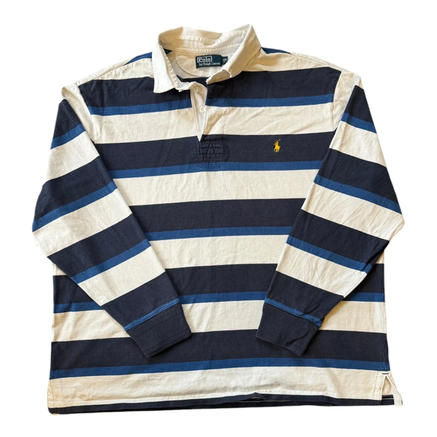 2XB Ralph Lauren Blue Striped Rugby Shirt