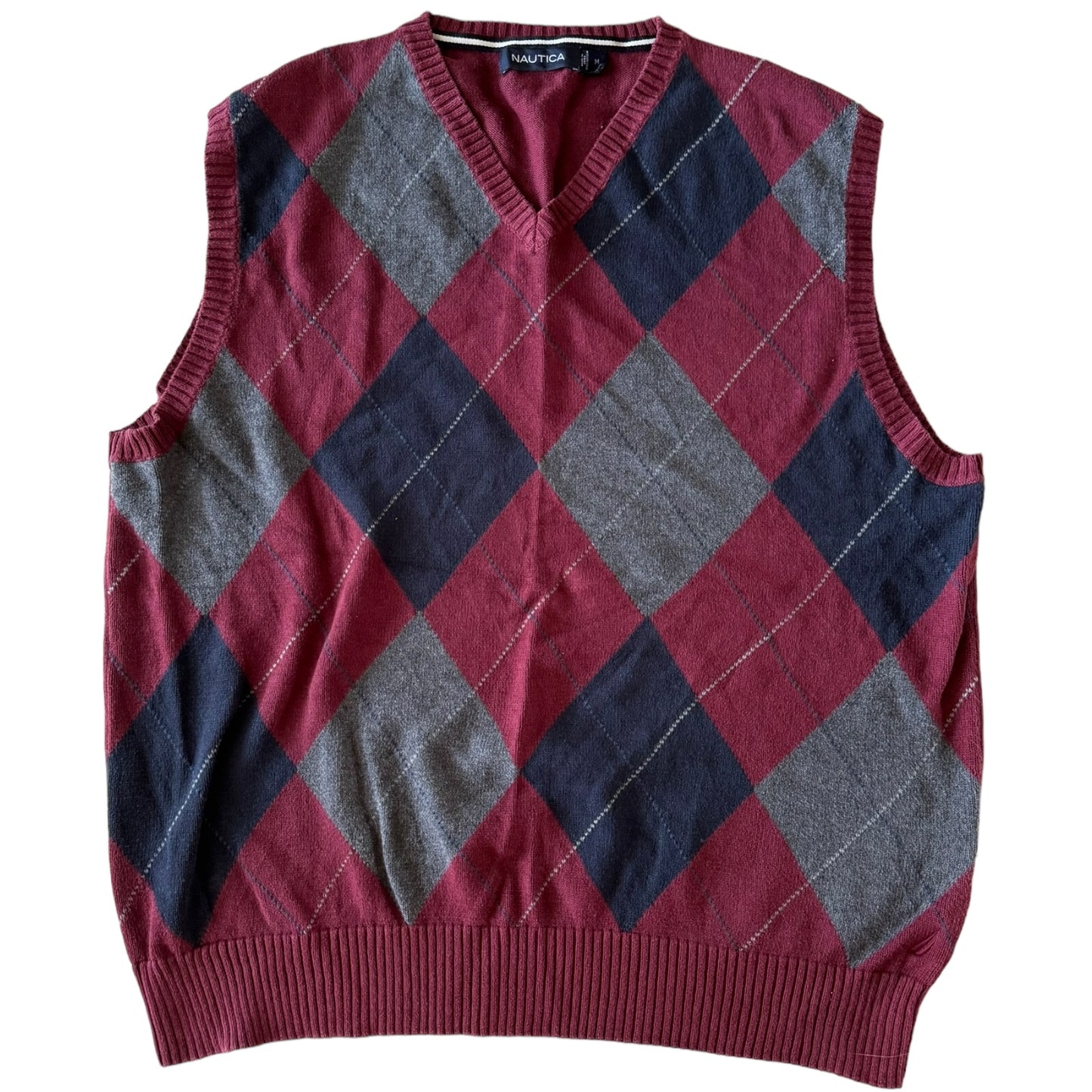 Medium Nautica Knitted Burgundy Sweater Vest