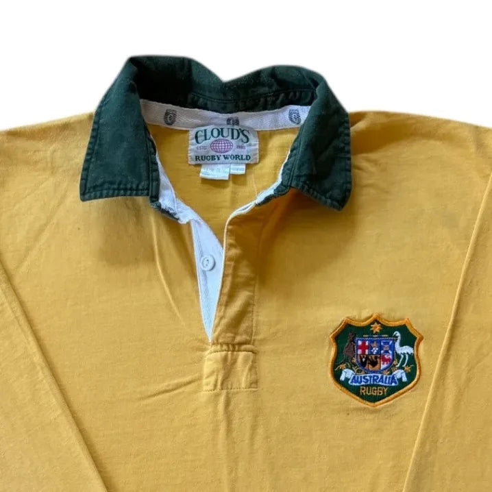 Large Clouds Australia Yellow Rugby Shirt Top