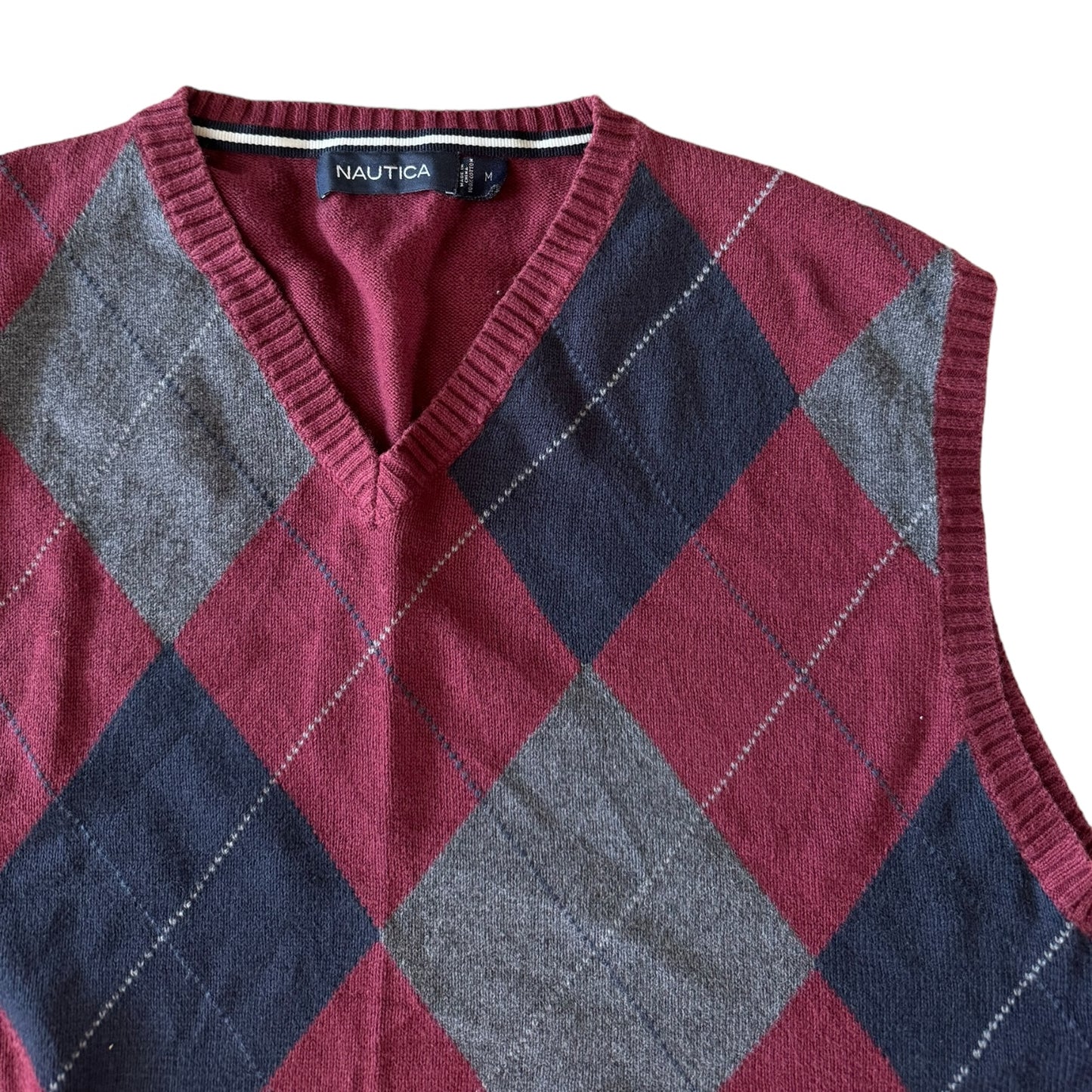 Medium Nautica Knitted Burgundy Sweater Vest