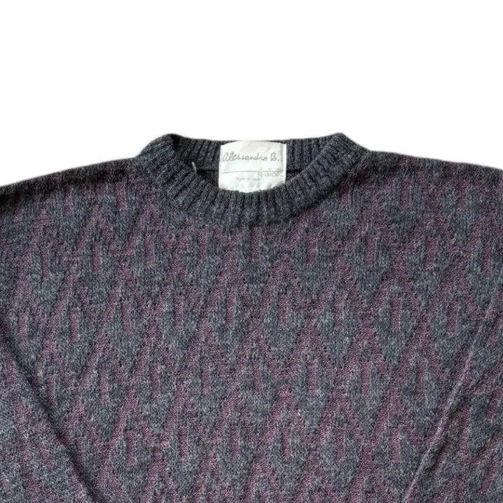 Large Alessandre B Grey Knitted Jumper Top