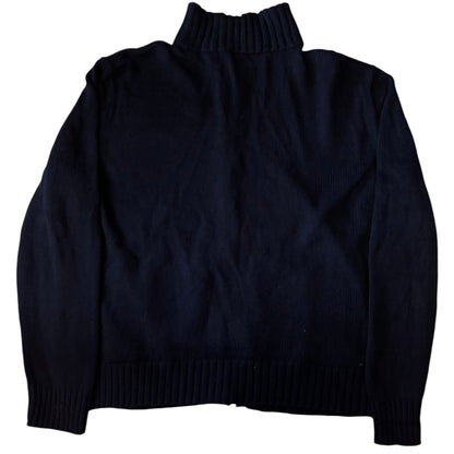 Large Ralph Lauren Navy Knitted Full Zip Sweater