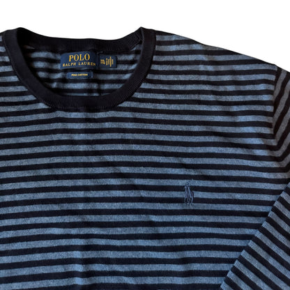 XXL Ralph Lauren Blue/Black Striped Long Sleeved T-Shirt